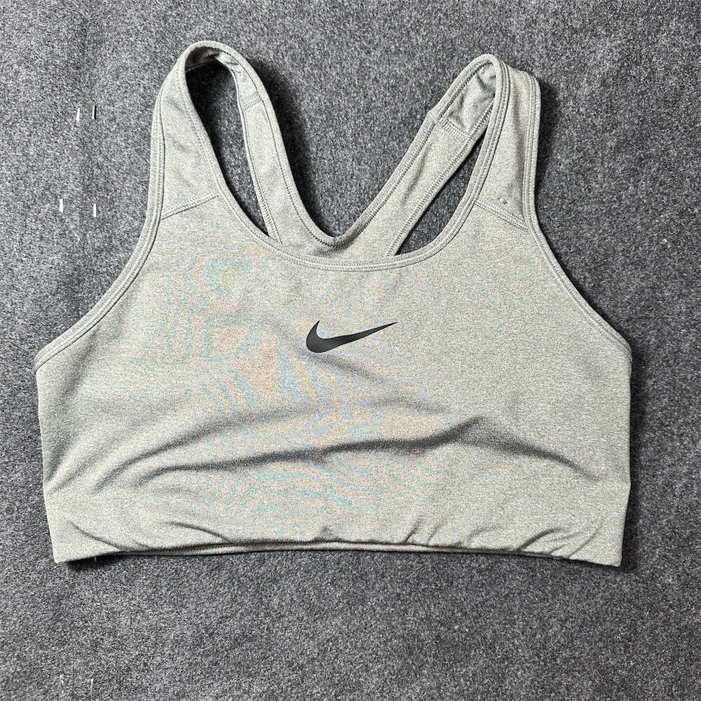 Nike Dri-FIT Swoosh Sports Bra Womens XL Gray Heather Medium Support